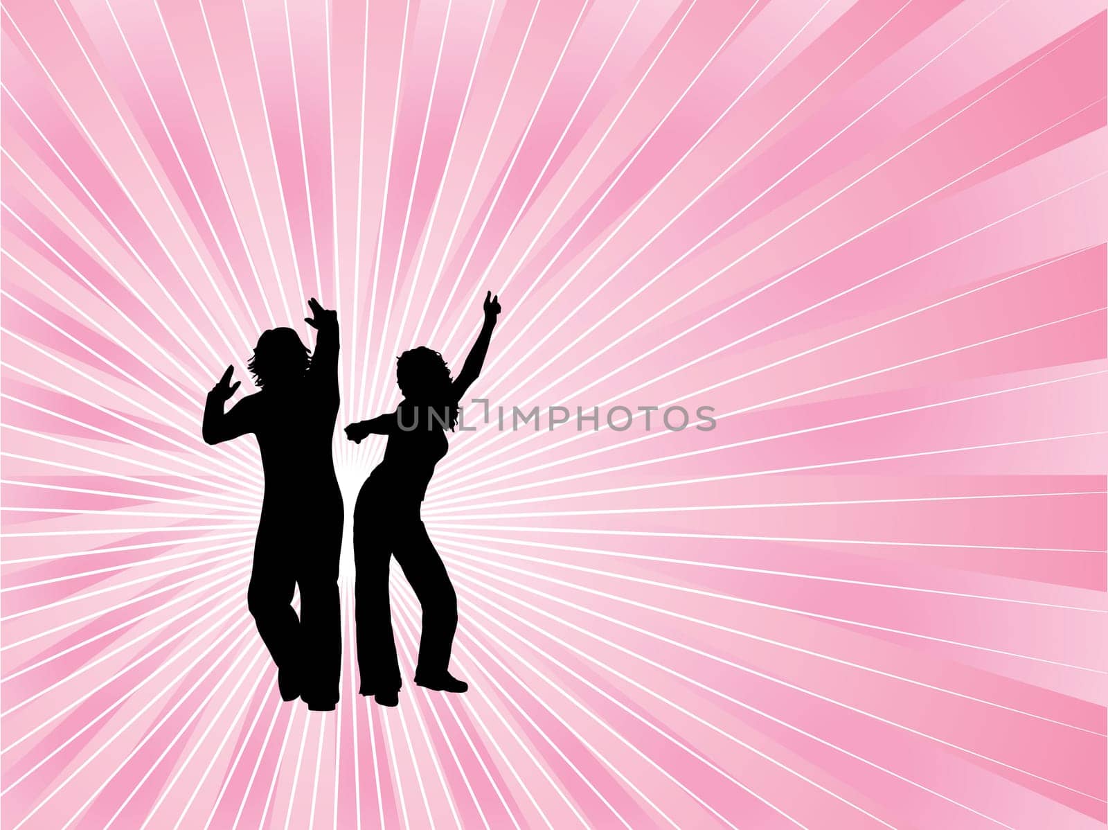 Silhouettes of people dancing