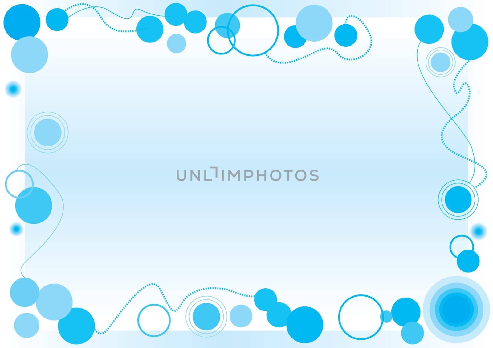 Frame of blue bubbles