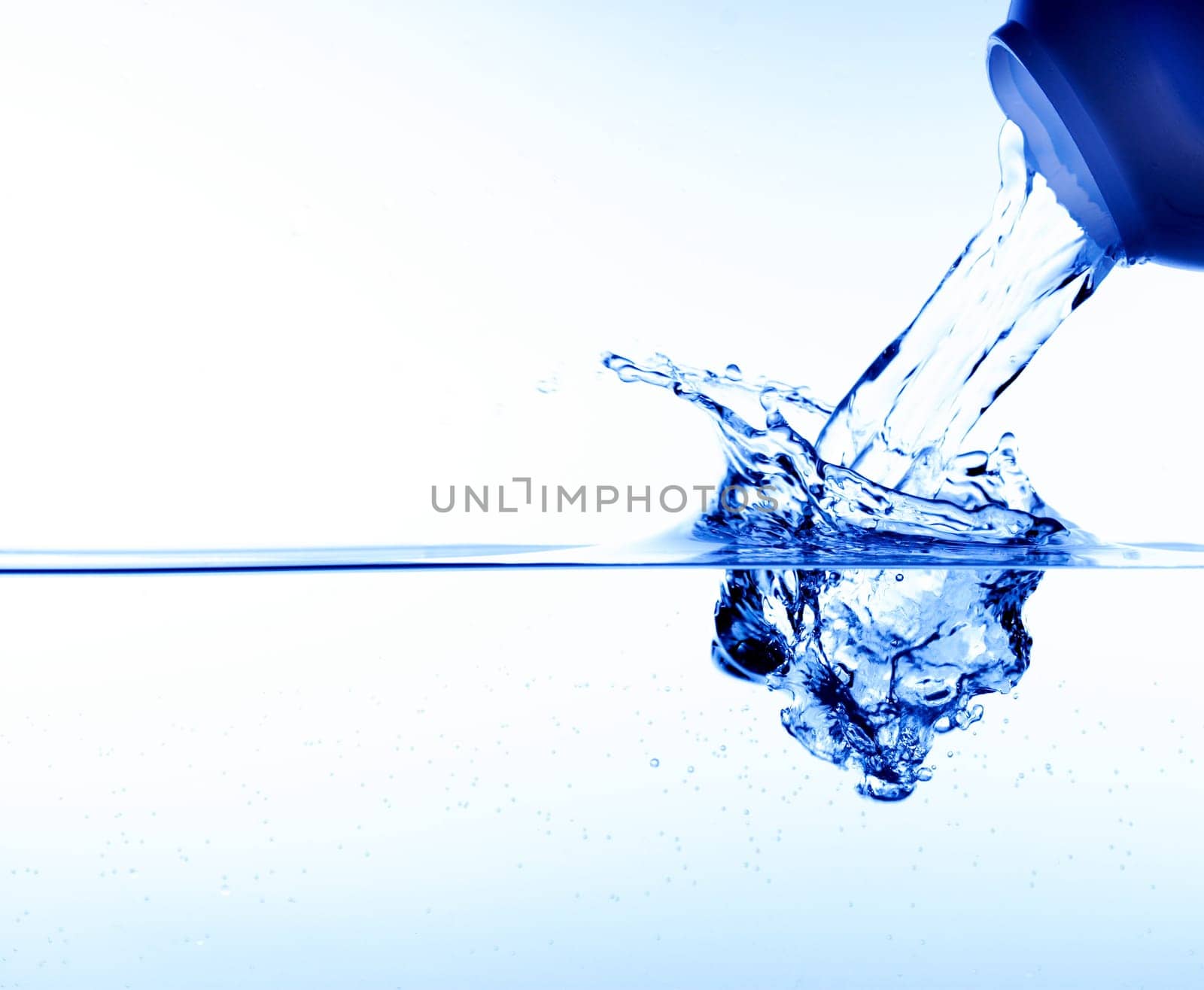 Pouring water, water splash