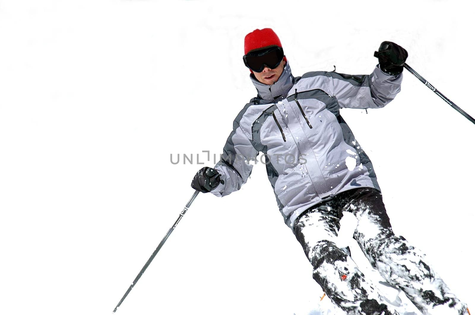 Skier, isolated background