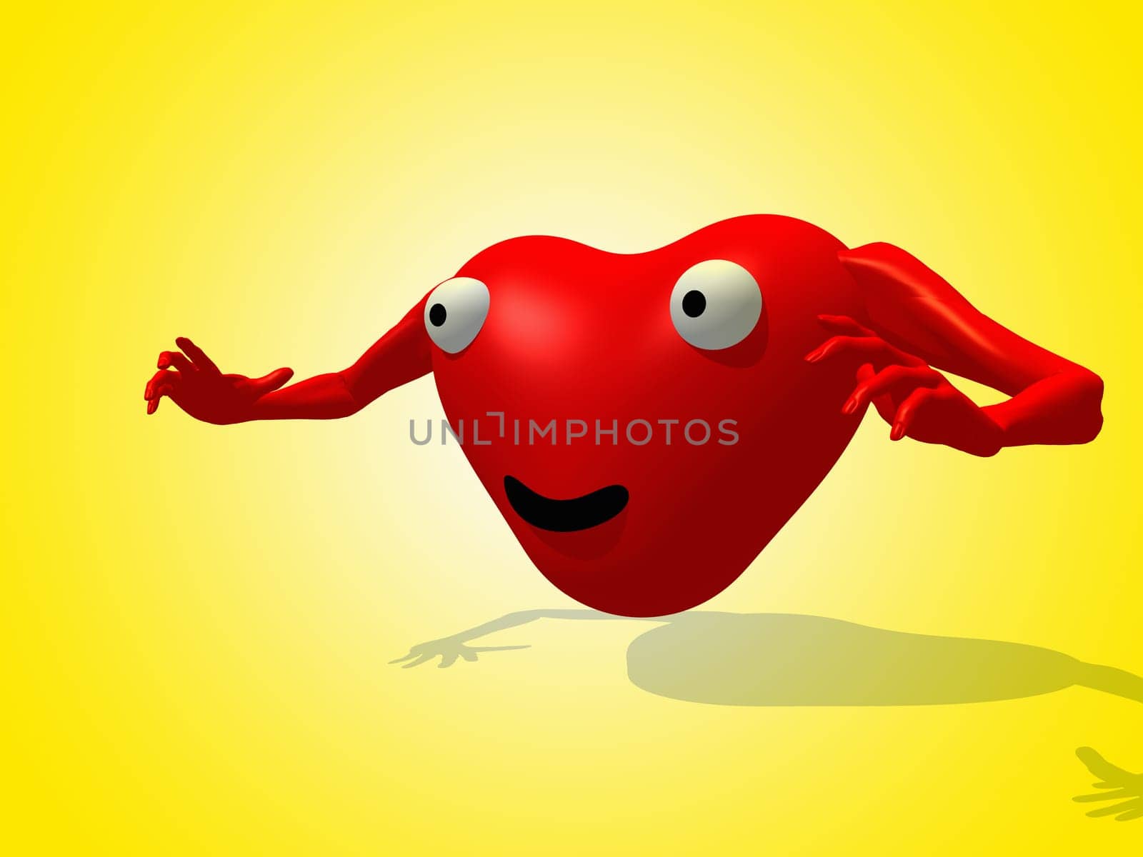 A happy and loving heart for romantic concepts.