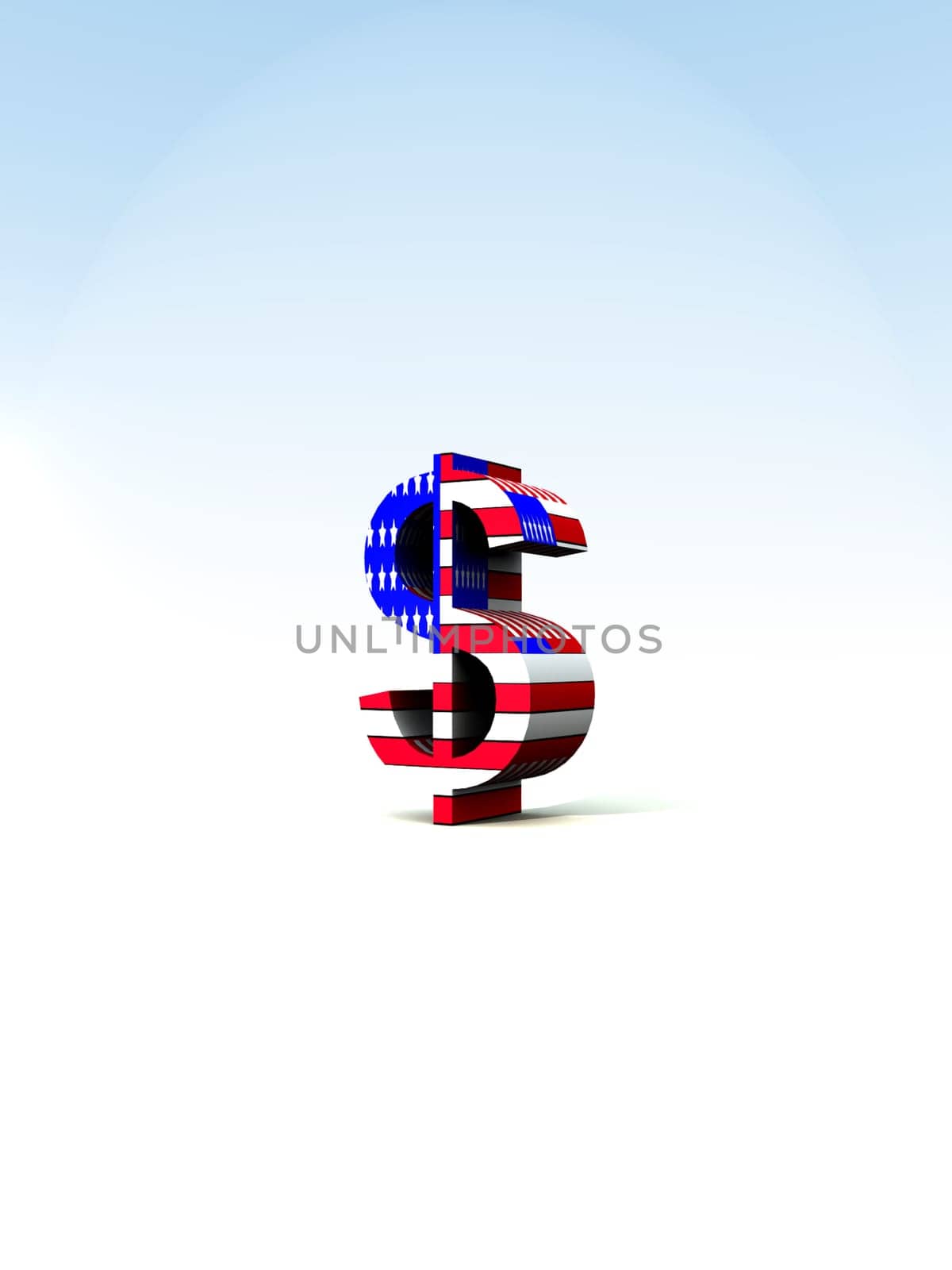 An American Dollar sign with the US flag on it.