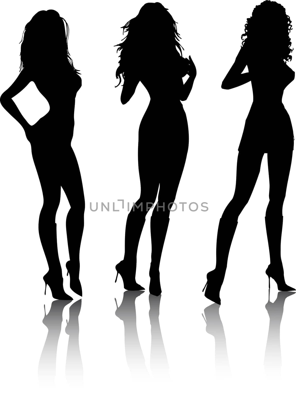 Silhouettes of sexy females