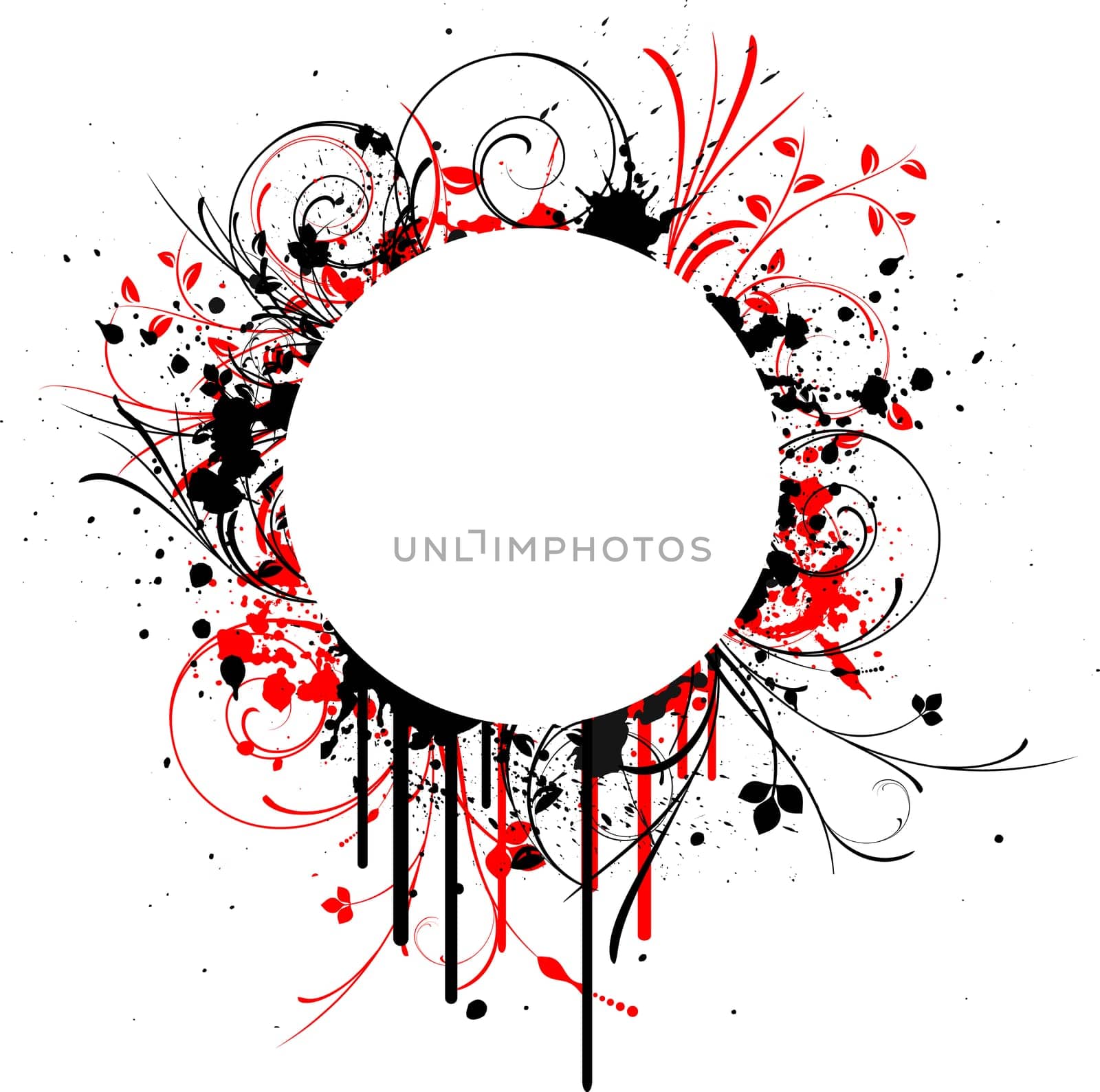 Decorative floral grunge frame