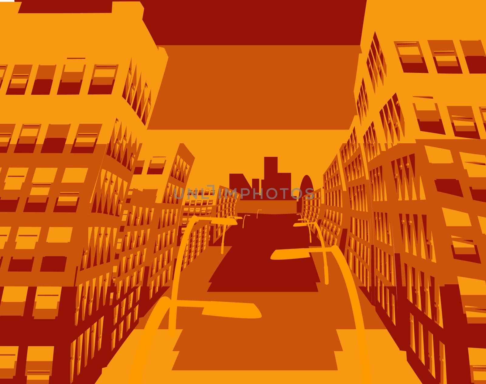 an abstract illustration of a city street