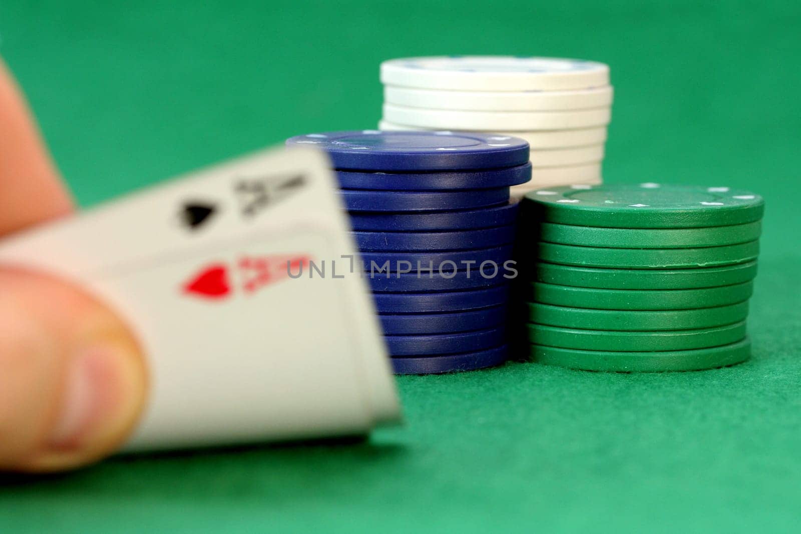 Aces and poker chips