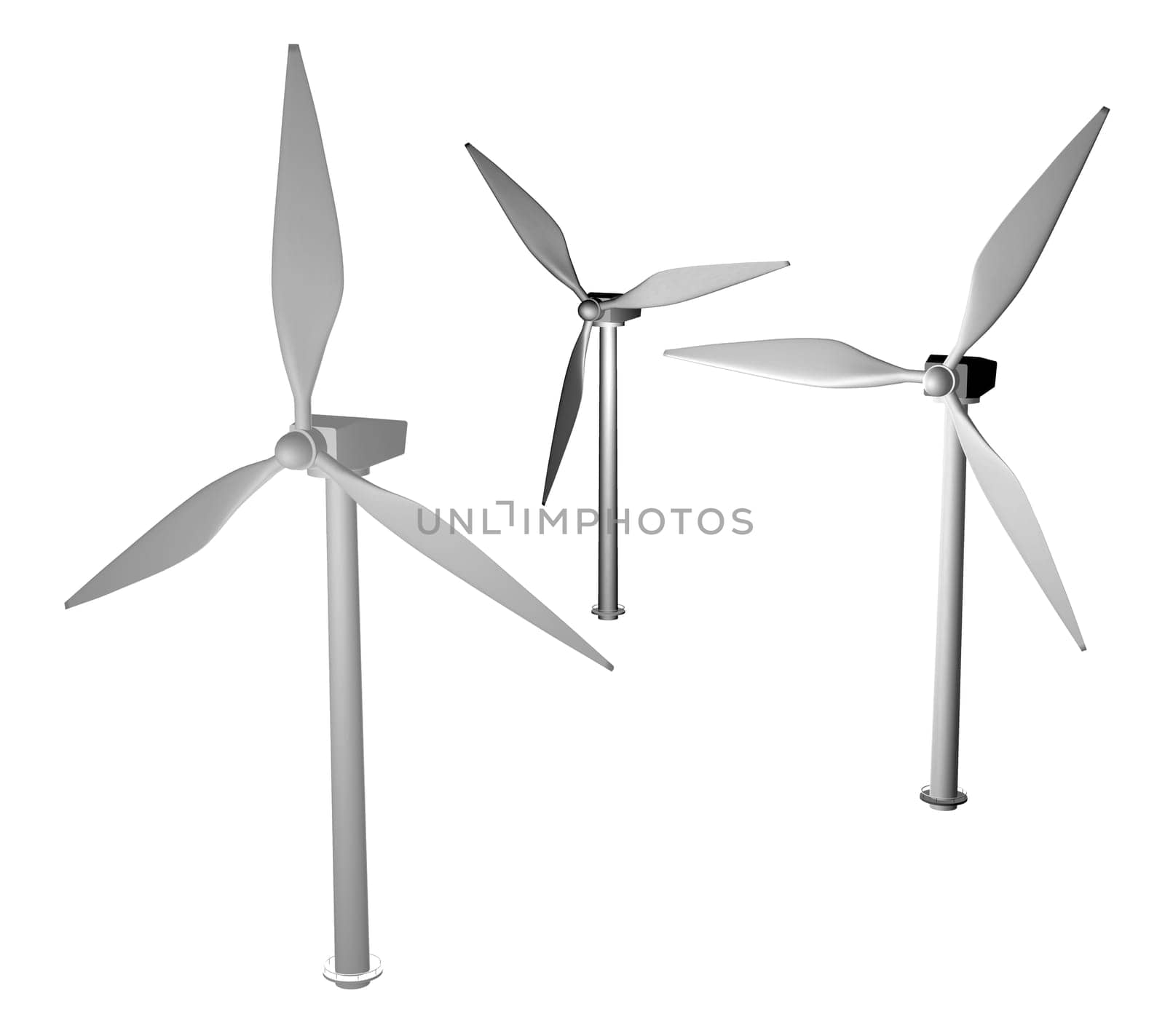 3d render of wind turbines modelled by me.
