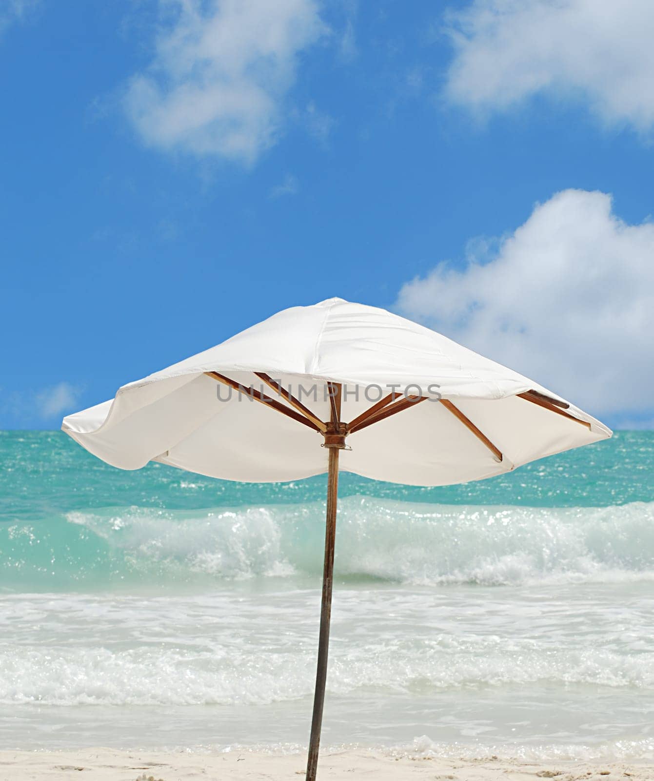 single parasol by the sea