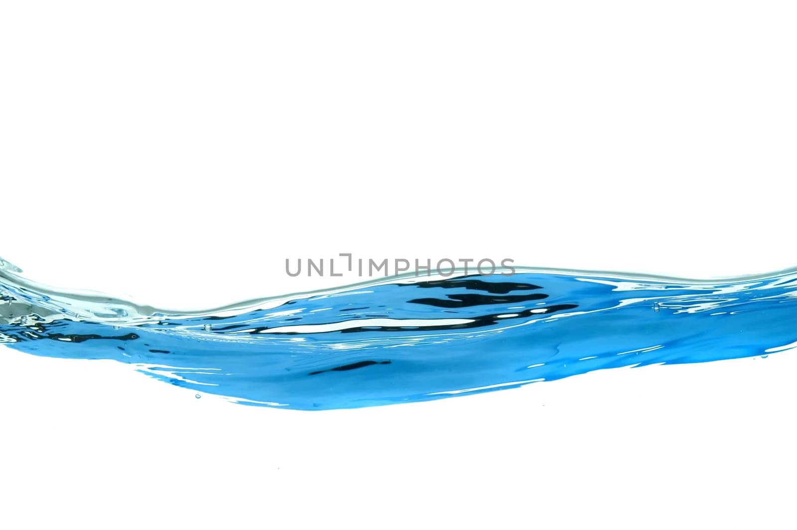 wave of water isolated on white background with some drops
