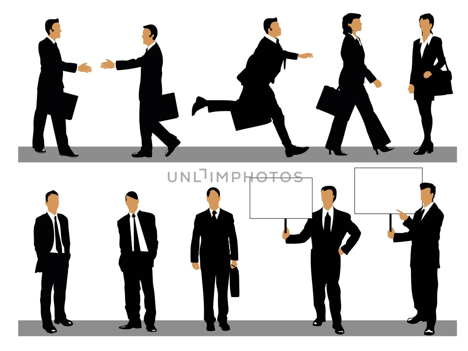 illustration of businessman and businesswoman