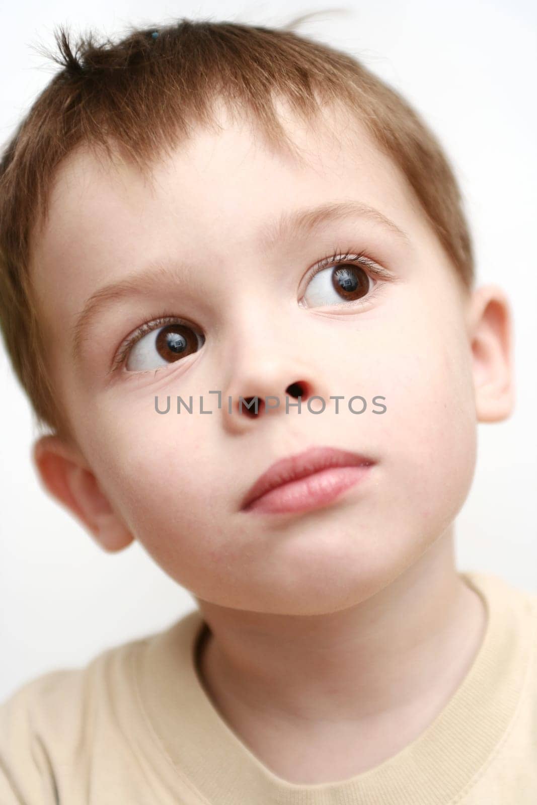Eyes of the boy which looks aside