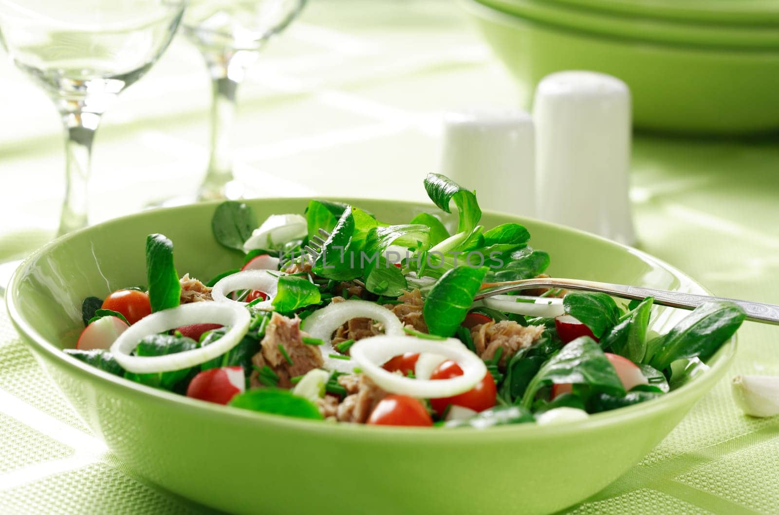 Healthy food, salad with tunny and vegetable