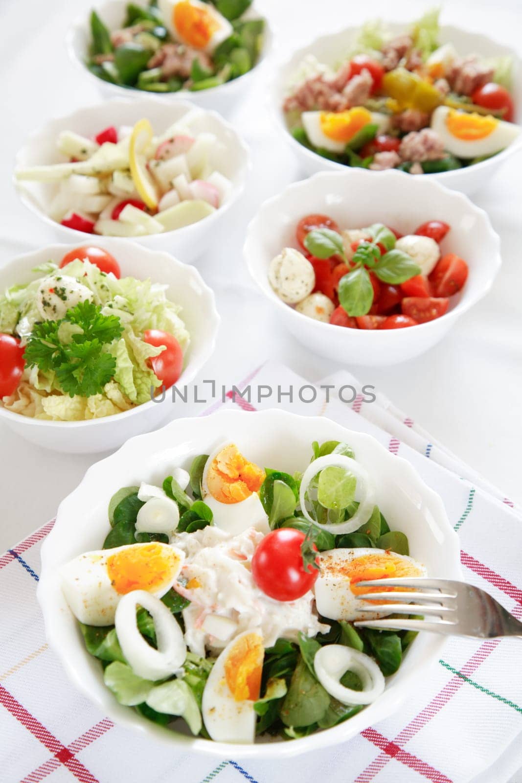 Different salads in buffet - healthy food