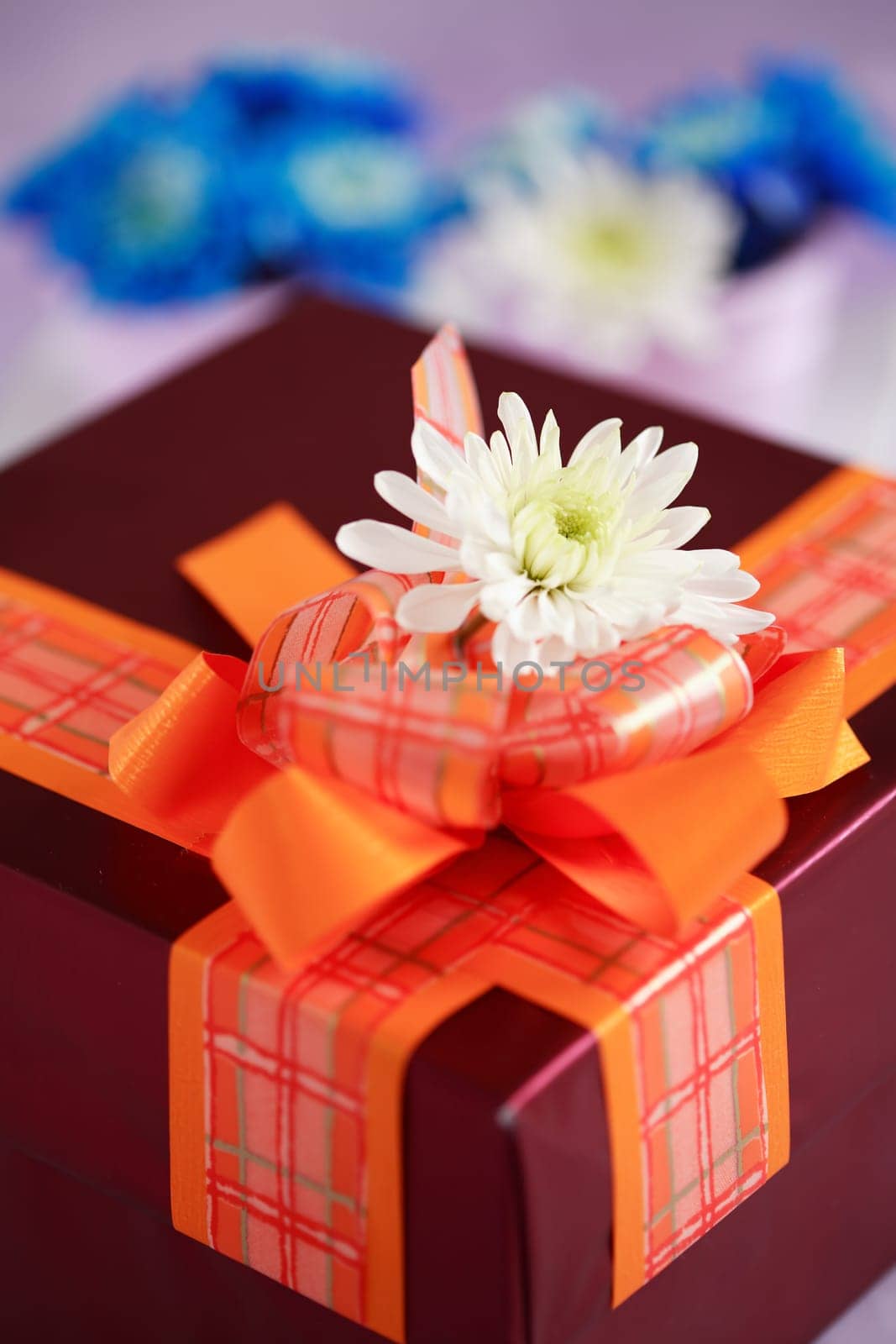Present with flowers and decoration for Mother's day, birthday or other event