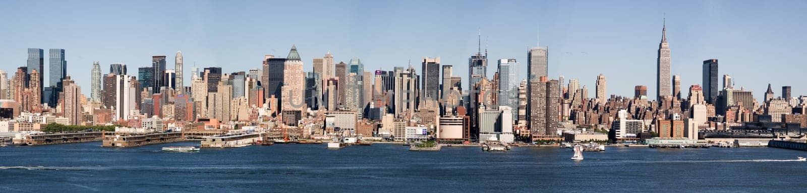 A view of New York City from across the Hudson River.