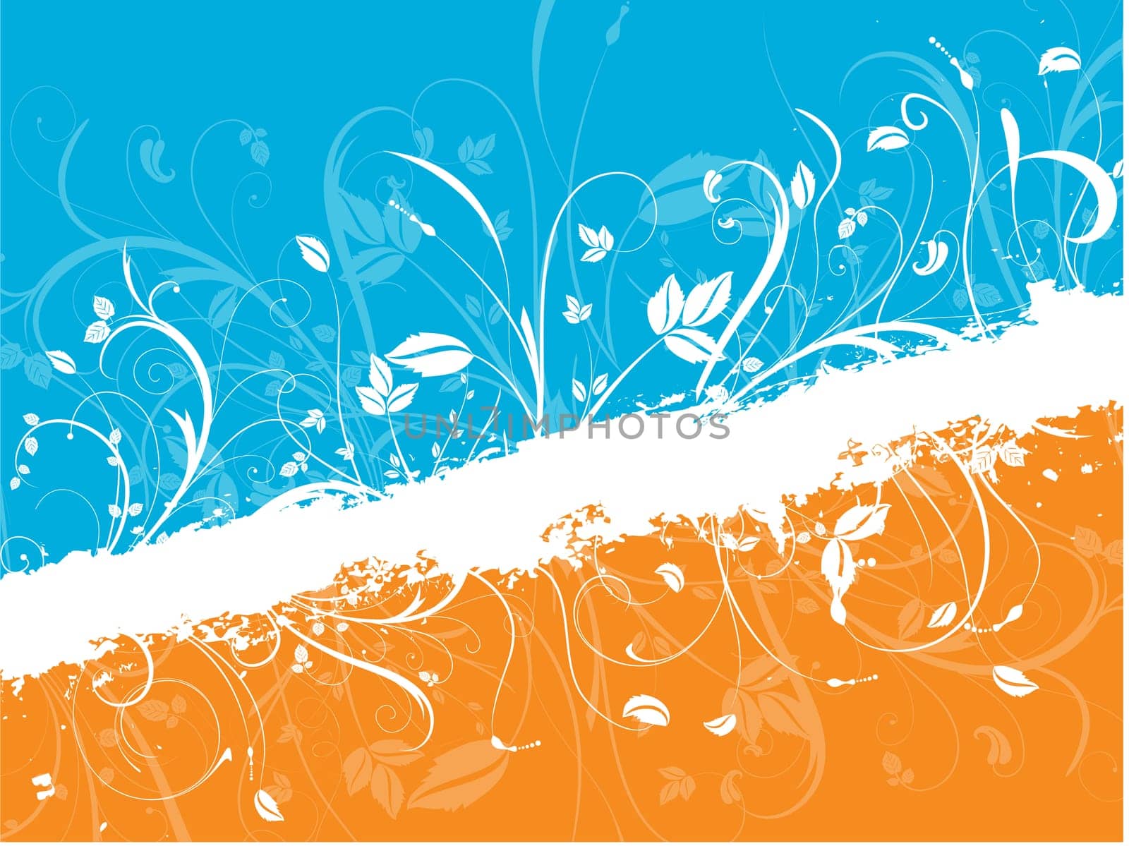 Abstract floral design on grunge background