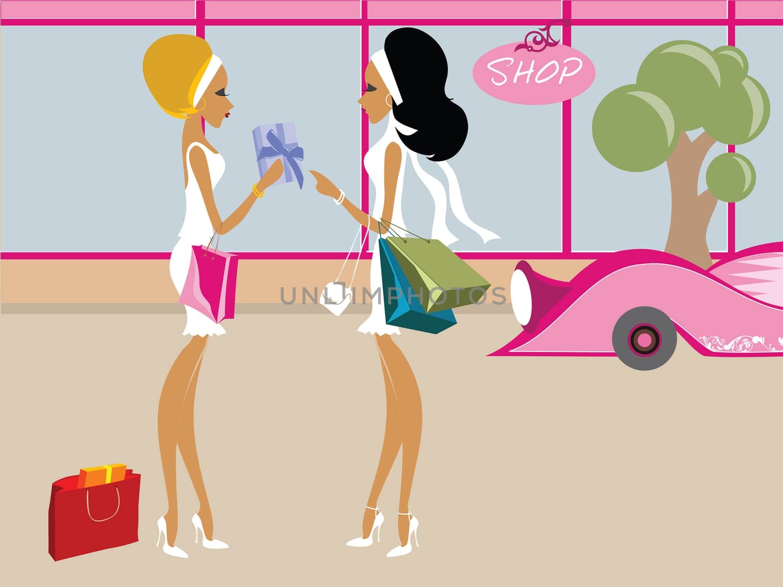 Mss Boo shopping with a girlfriend