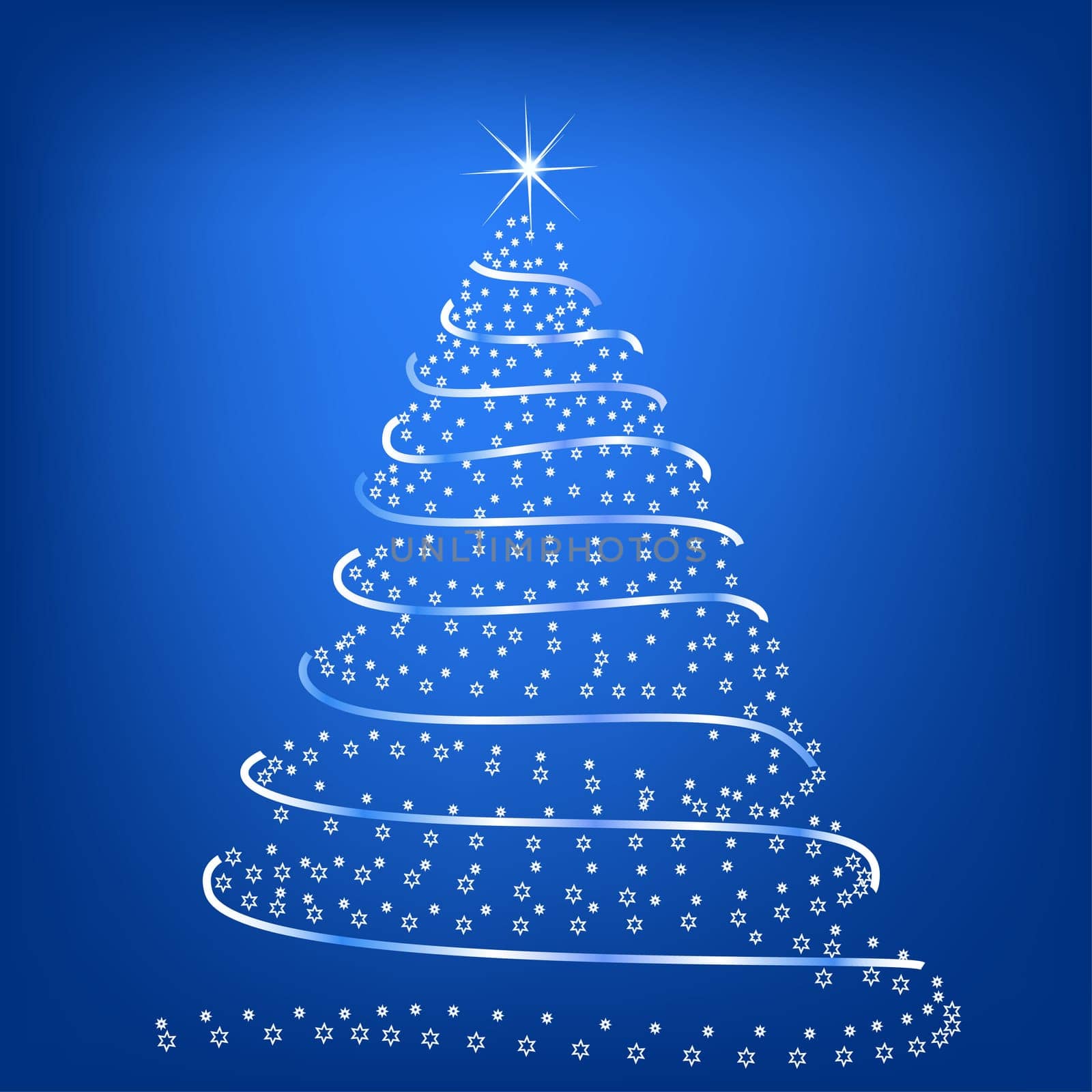 Stylized Christmas tree abstract vector illustration