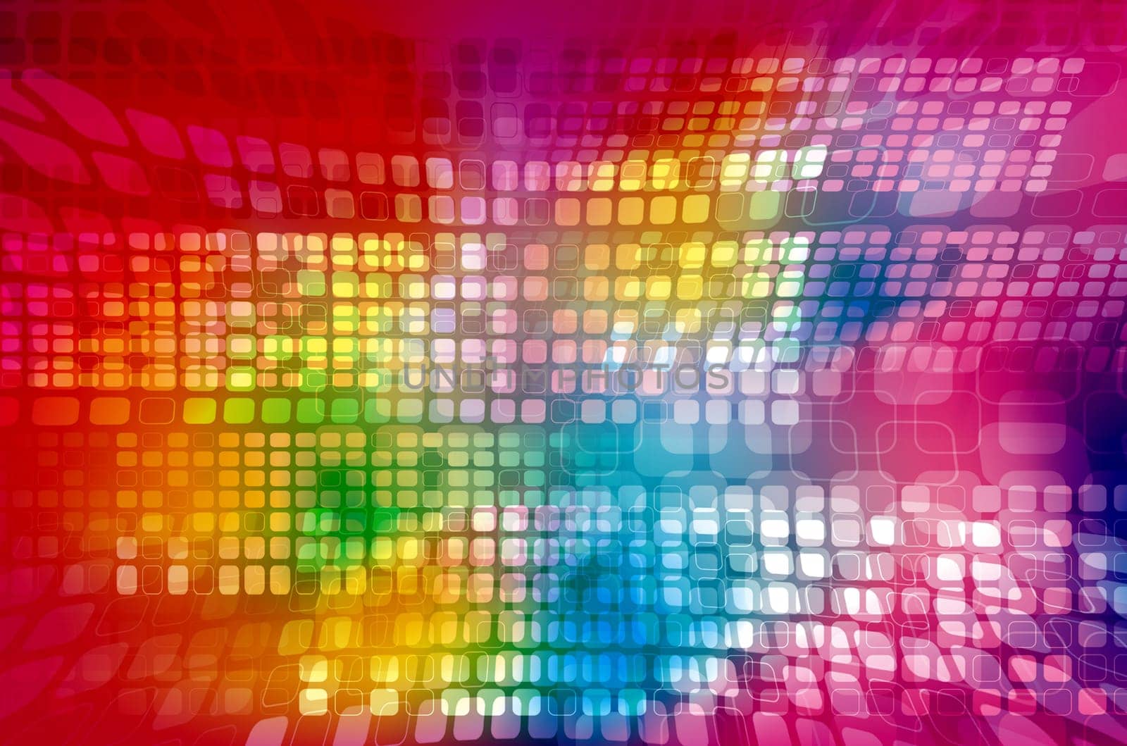 Digital world with some difference colours of light.