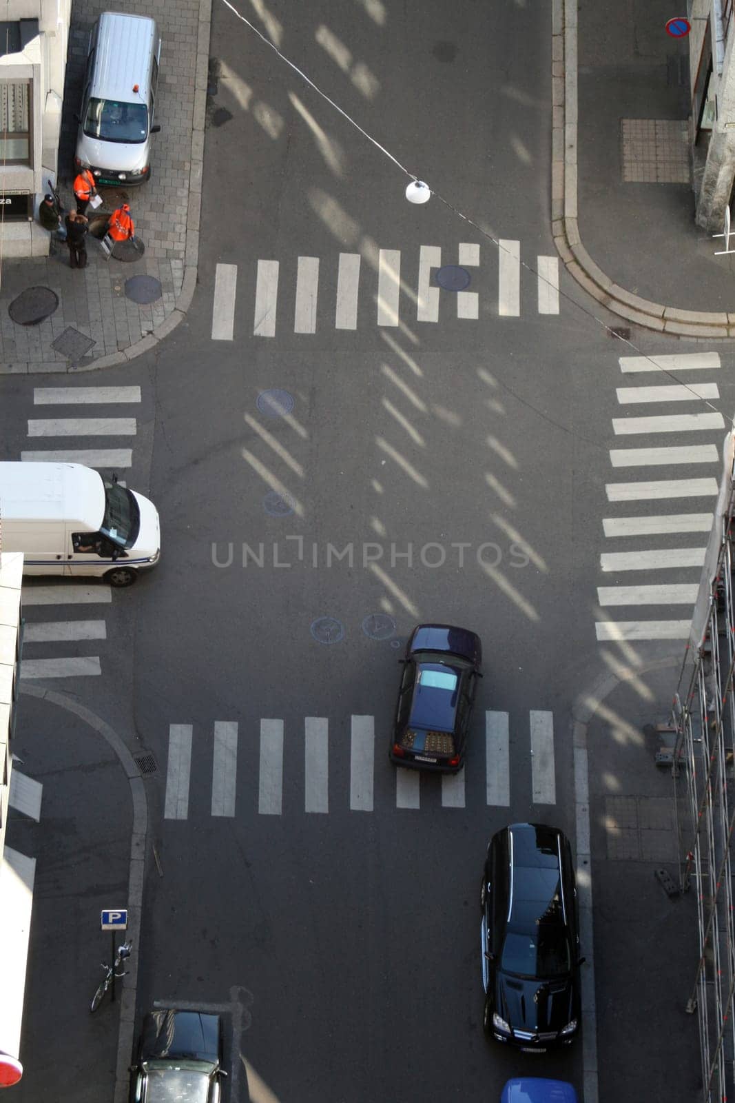 A city street seen from above