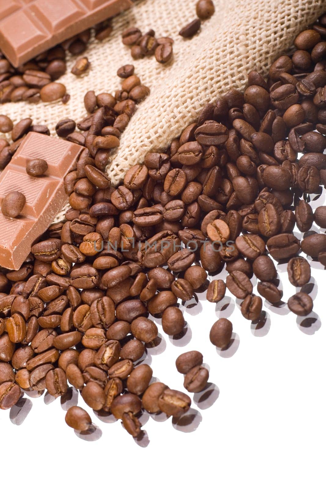 coffee beans and chocolate