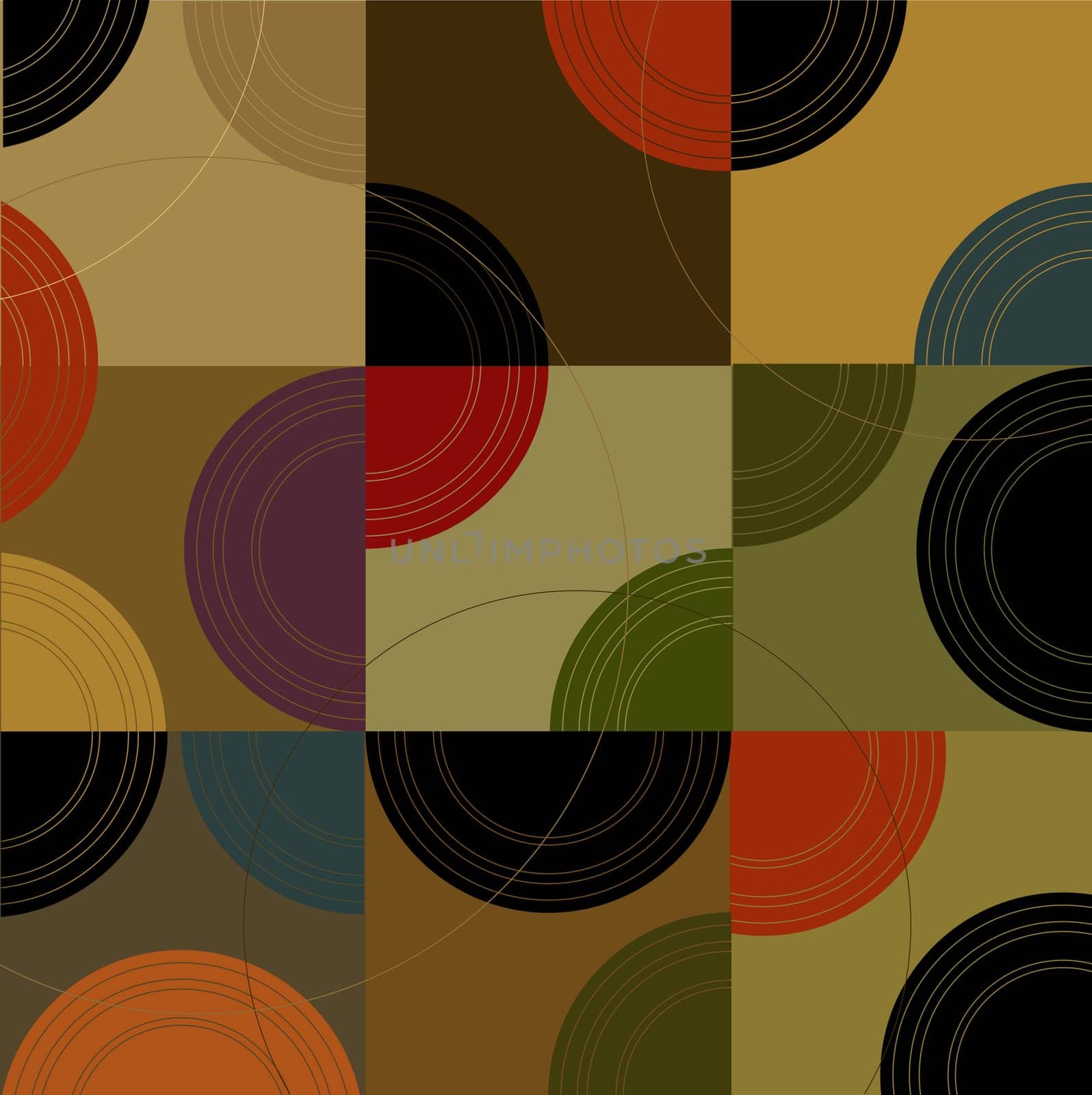 Retro Circles n Cubes (Vector) Spot illustration of stylish, retro boxes and circles. All  boxes are complete so you can move them around! Easy-edit vector file--No transparencies or strokes!