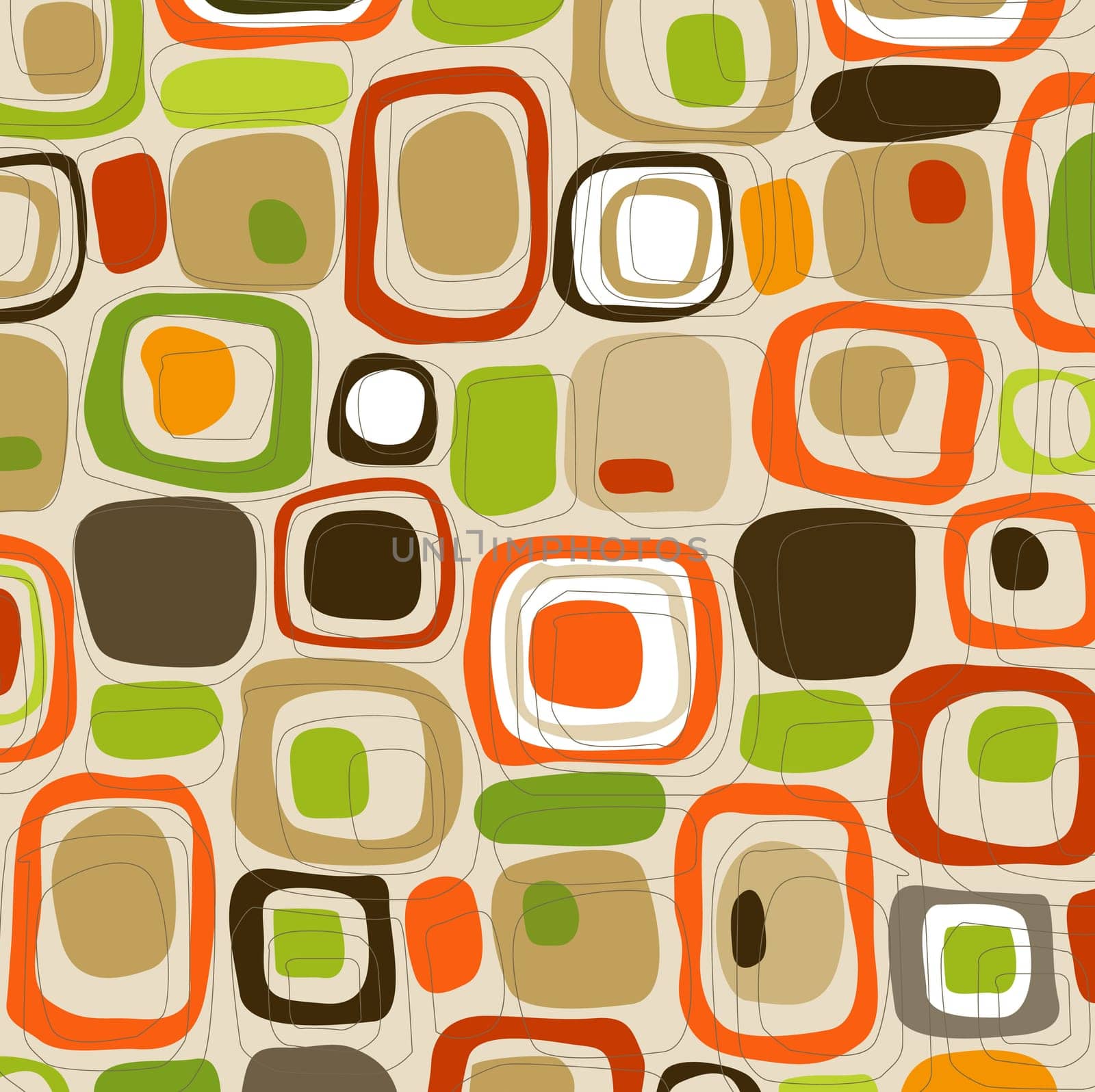 Retro Candy Squares (Vector) Spot illustration of stylish, retro squares. All  squares complete so you can move them around! Easy-edit vector file--No transparencies or strokes!