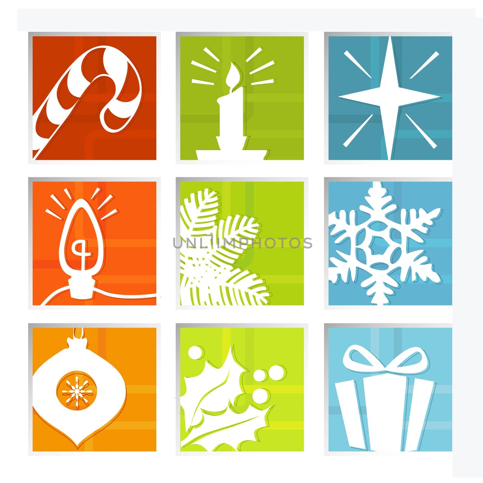 Stylish Christmas icons with a retro flavor  Easy-edit layered vector art. All elements whole so you can move them around.