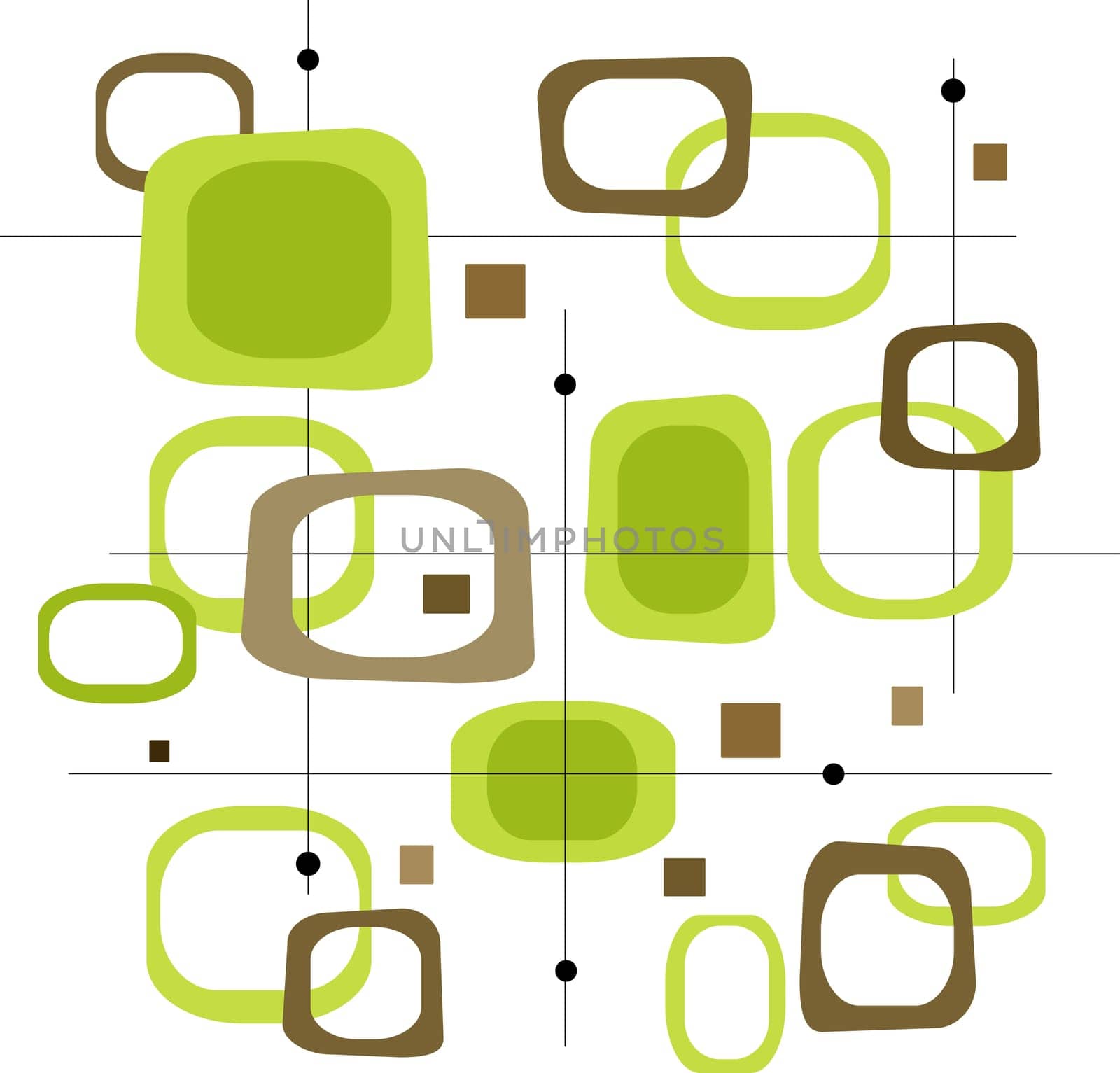 Retro Colorful Squares (Vector) Spot illustration of stylish, retro-looking squares. Easy-edit layered vector file--No transparencies or strokes!