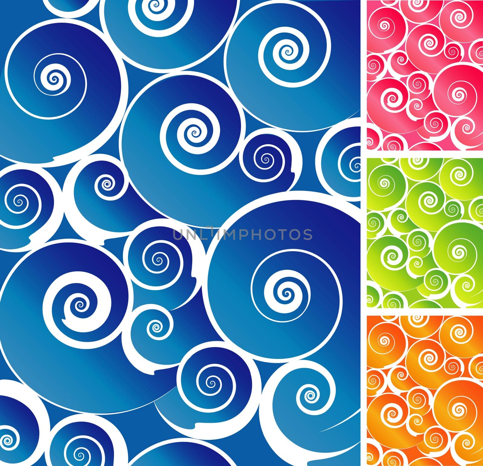 Spiral Wave Pattern with colorful gradients. Easy-edit layered file.