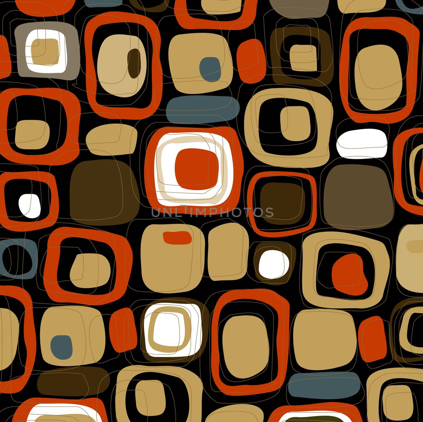 Retro Abstract Smores (Vector) Tasty Spot illustration of stylish, retro squares. All  squares complete so you can move them around! Easy-edit vector file--No transparencies or strokes!