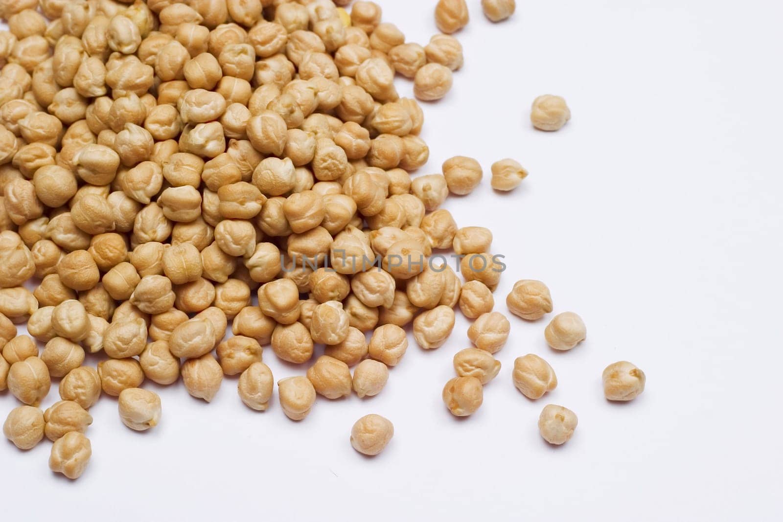 Cicer arietinum - "italian pea"" for hummus isolated on white."