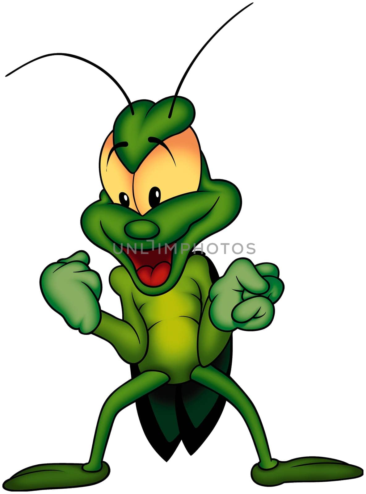 Beetle 30 - High detailed and coloured cartoon illustration - Happy smiling green bug