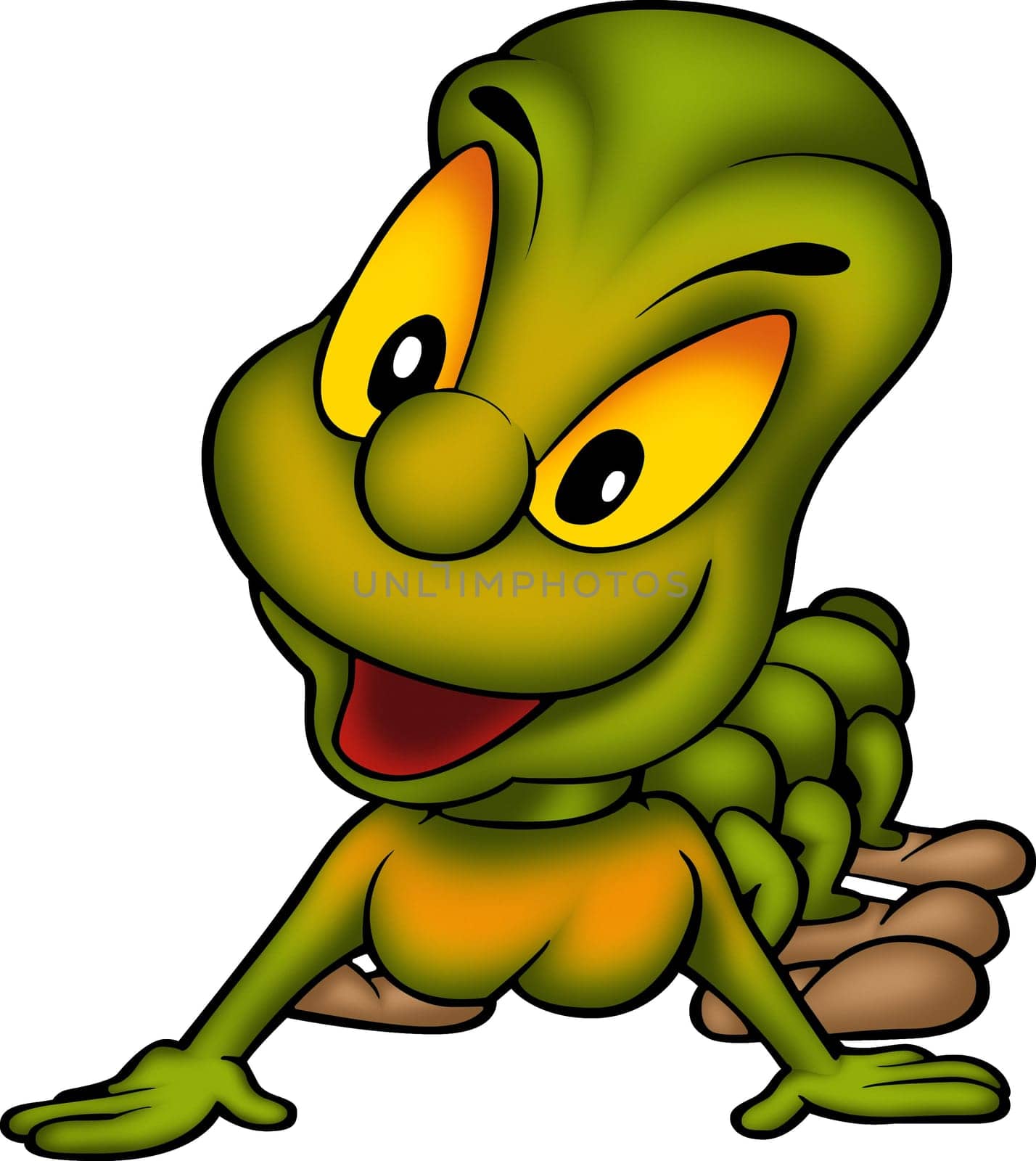 Wormling 03 - High detailed and coloured illustration - Millepede