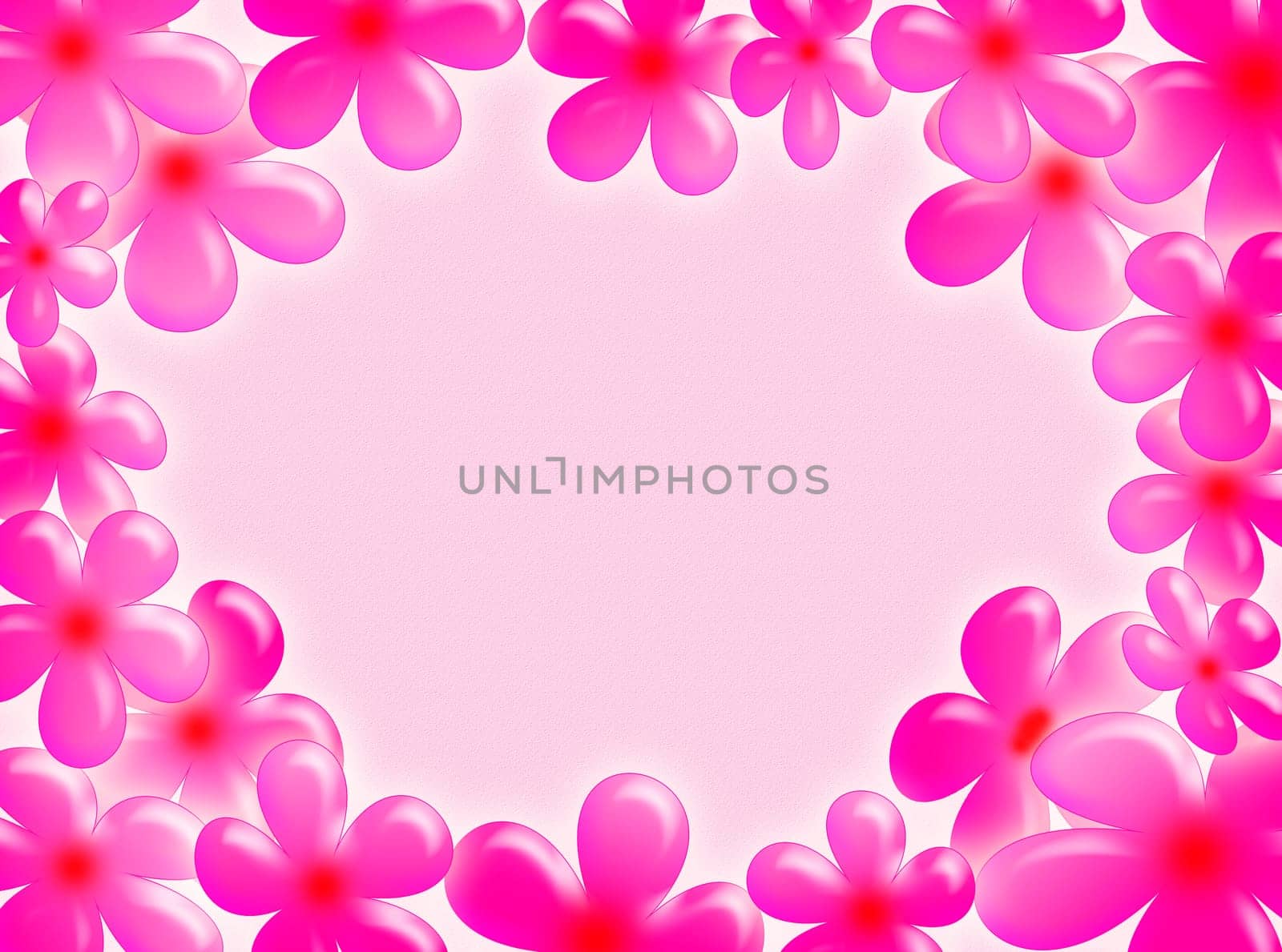 A pastel background with colorful flowers as frame