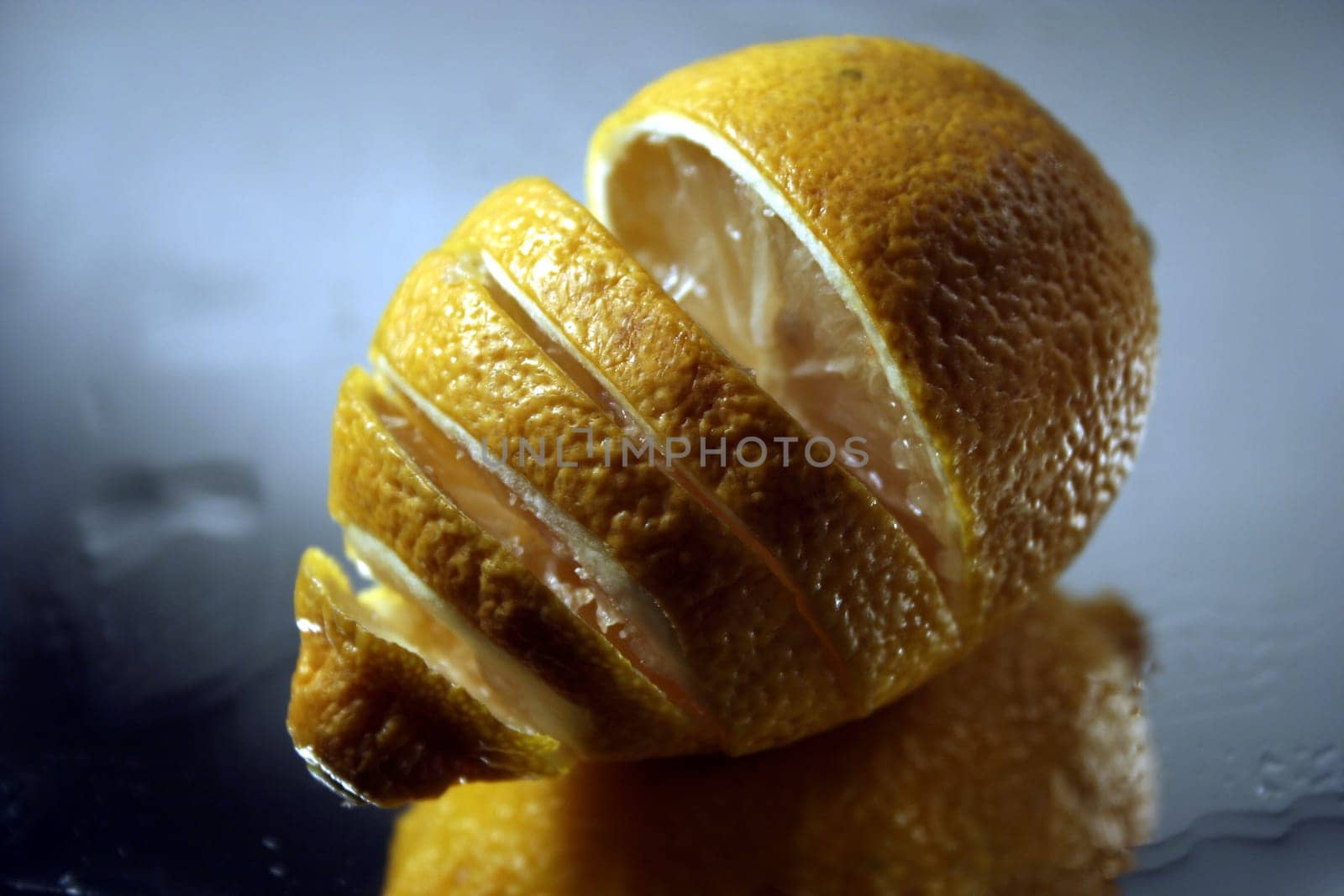 lemon fruit cut like a shell