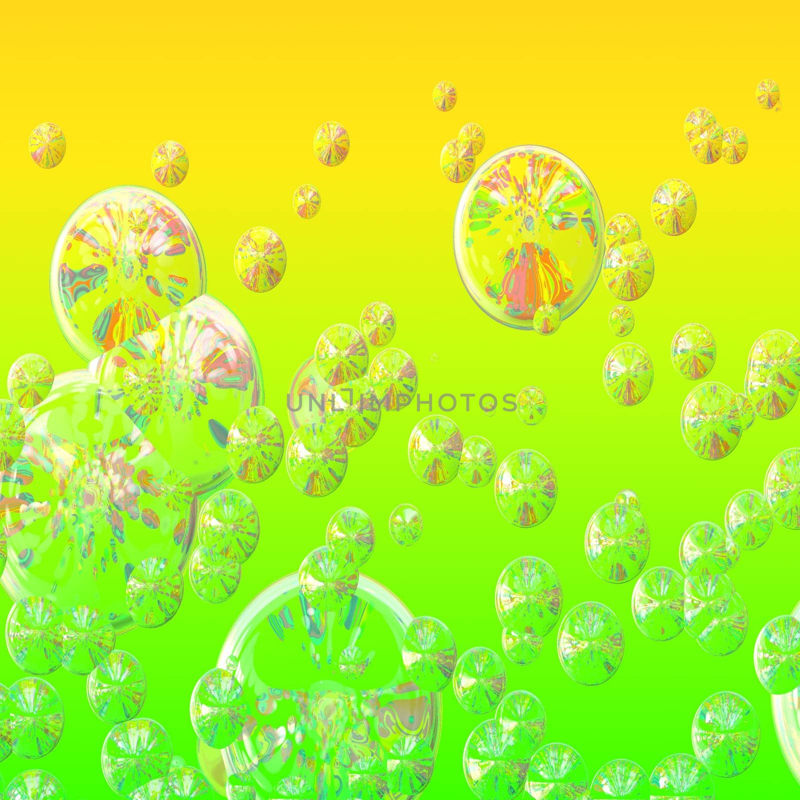 Computer generated background of floating bubbles