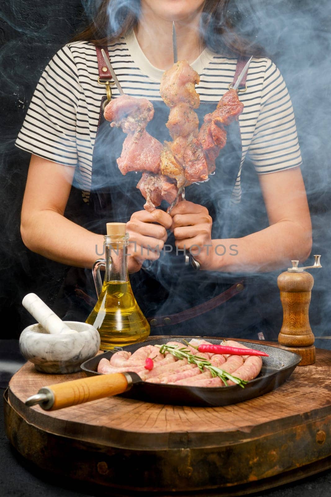 Concept of food for barbecue or picnic