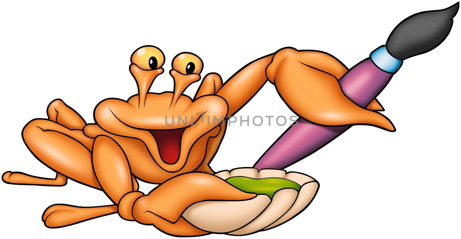 Crab 03 painter - High detailed illustration with smiling crab