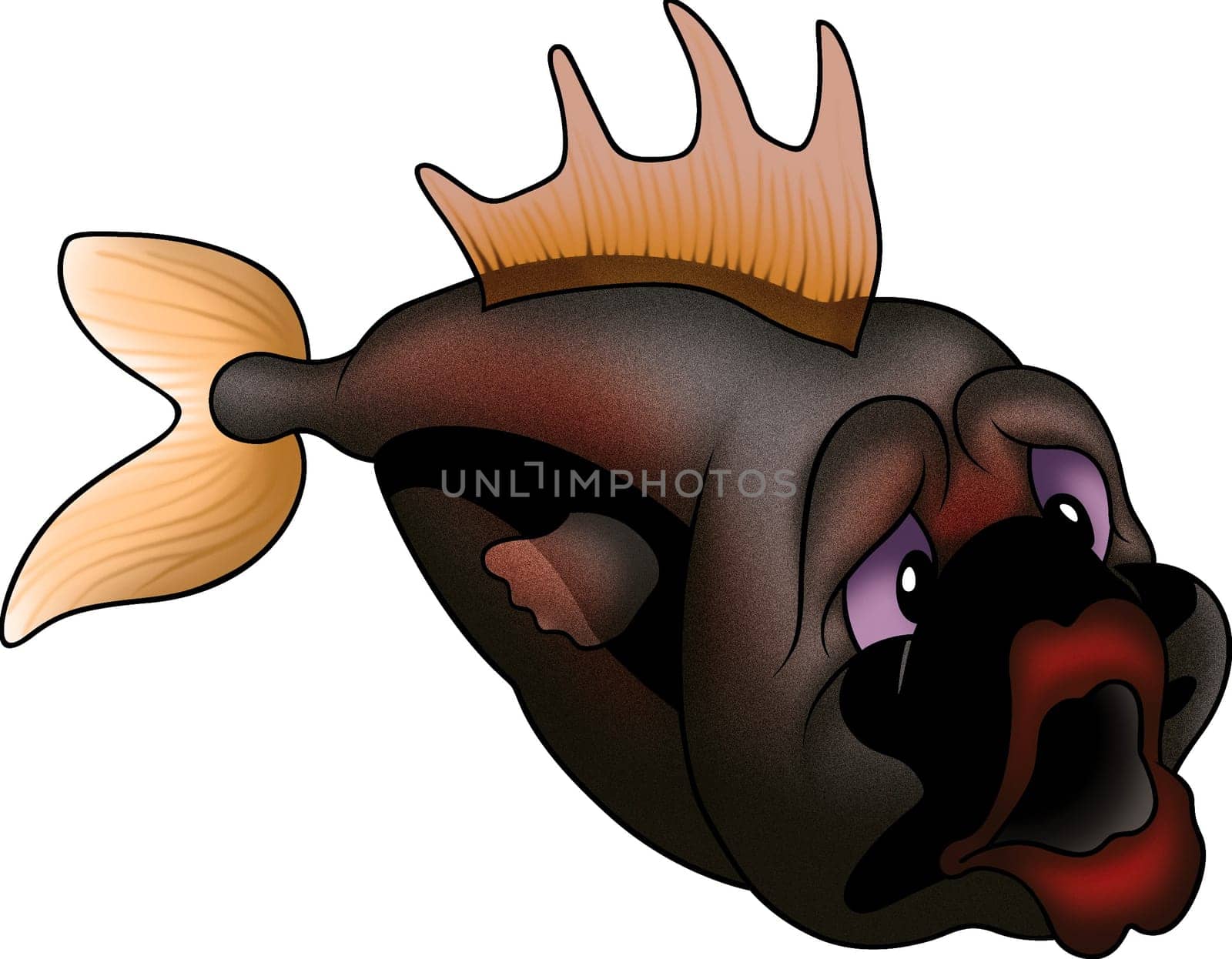 Fish 26 - High detailed illustration - Dark coloured ground-fish