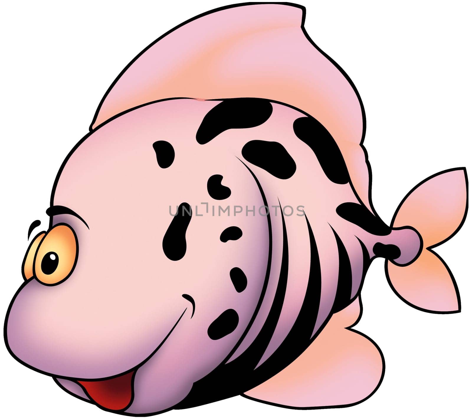 Fish 46 - High detailed illustration - Smiling pink fish