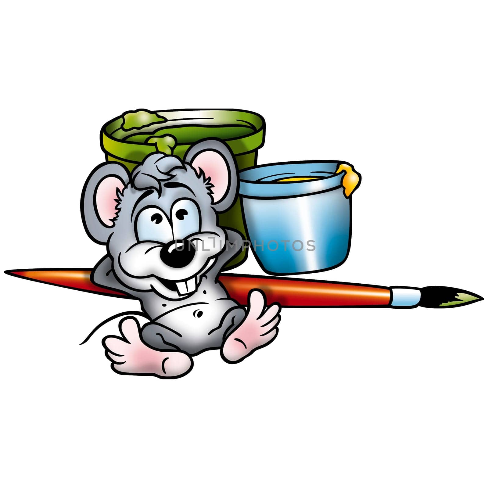 Mouse 03 painter - High detailed and coloured illustration