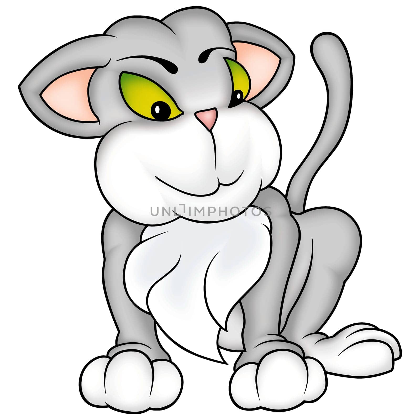 Cat 16 - High detailed and coloured illustration - Cat darling