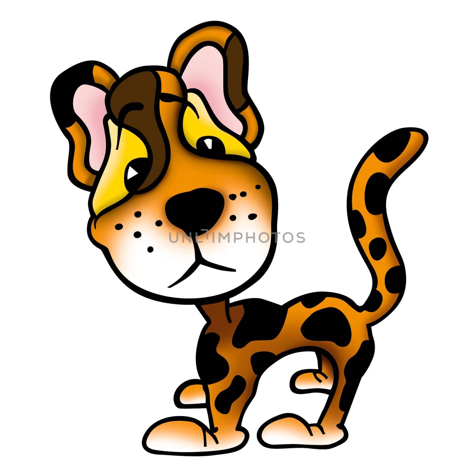 Tiger 01 - High detailed and coloured illustration - Little sweet tiger