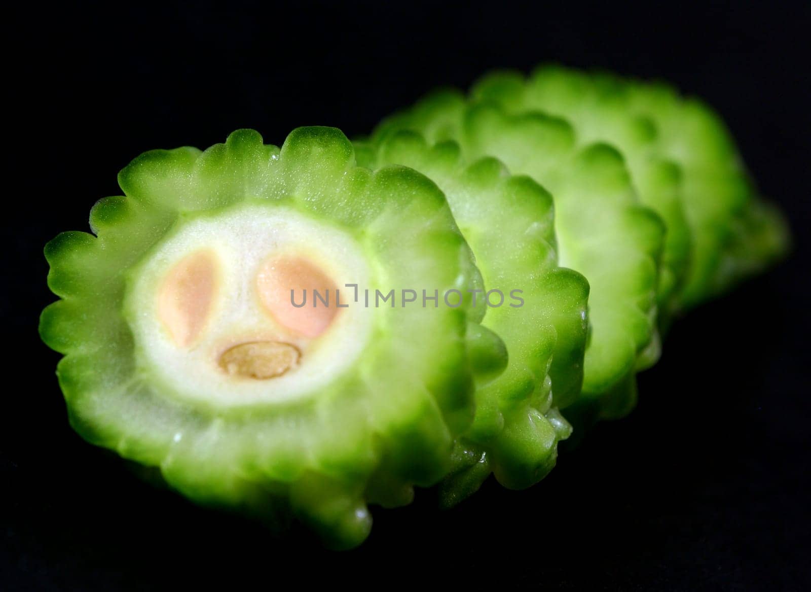 Fresh tiny green bitter gourd.