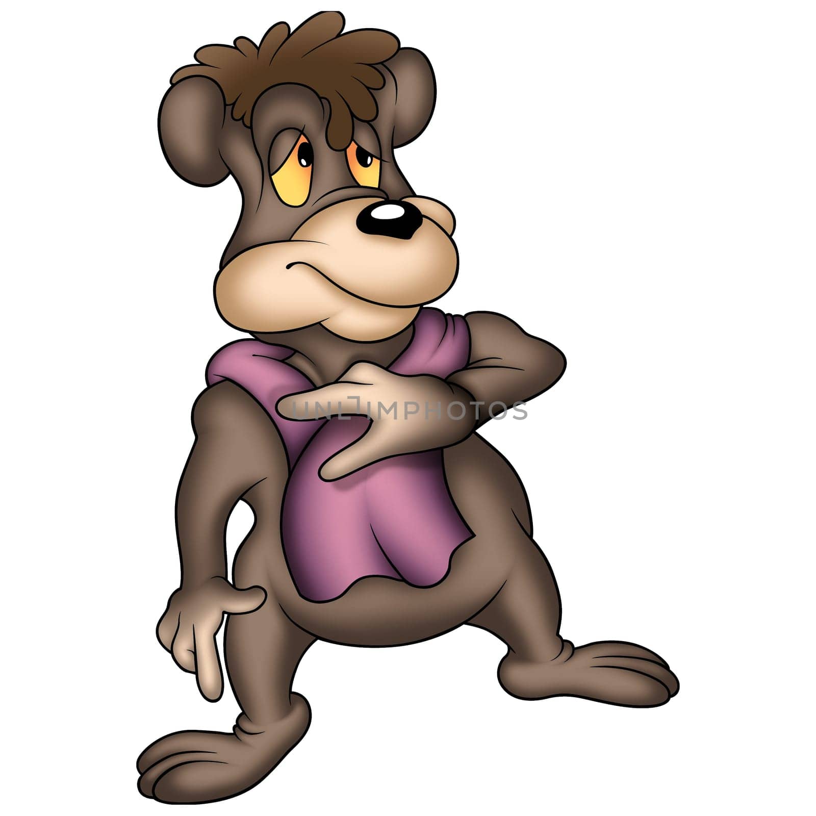 Teddy Bear 09 - High detailed and coloured illustration - Bear and towel