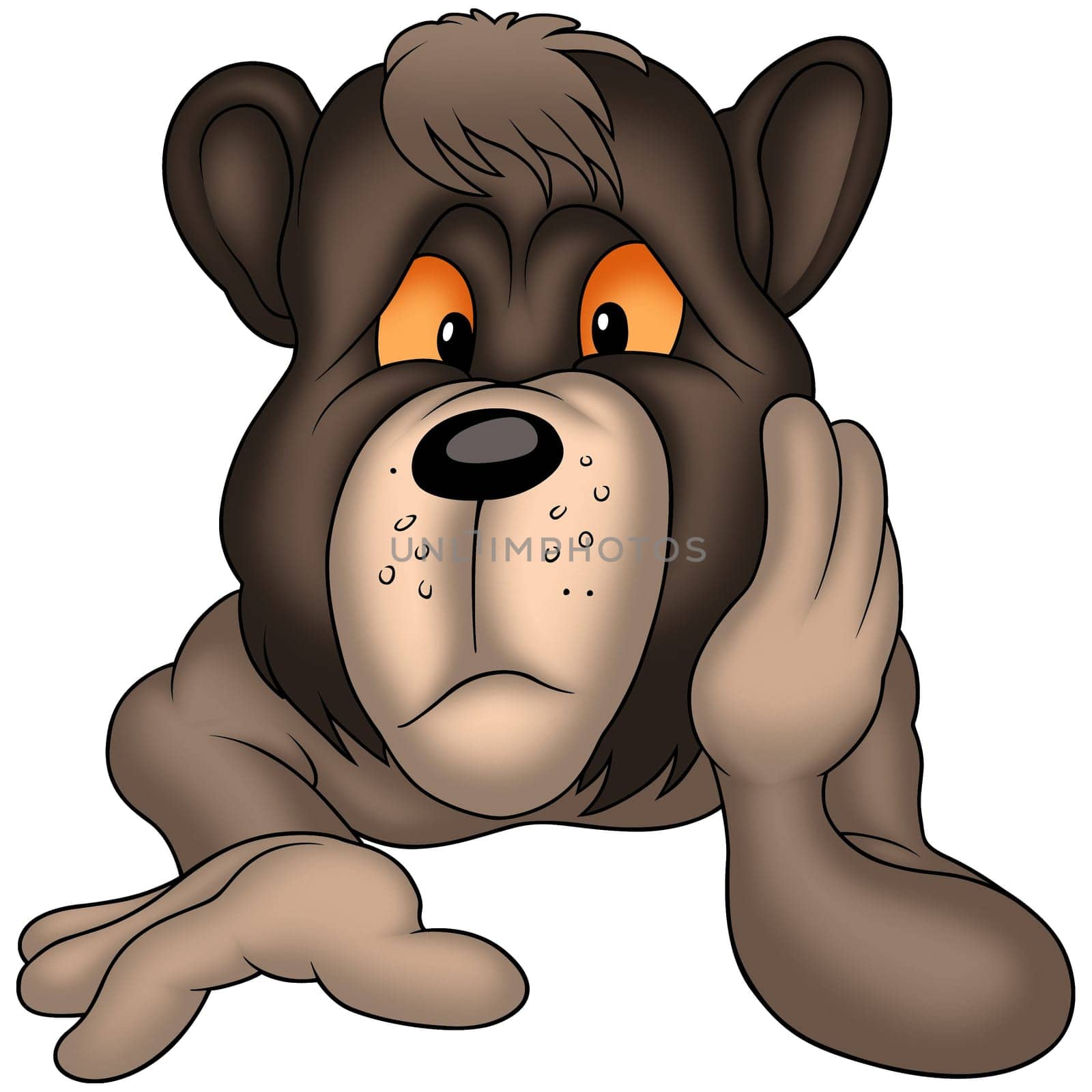 Teddy Bear 30 - High detailed and coloured illustration - Thoughtful bear