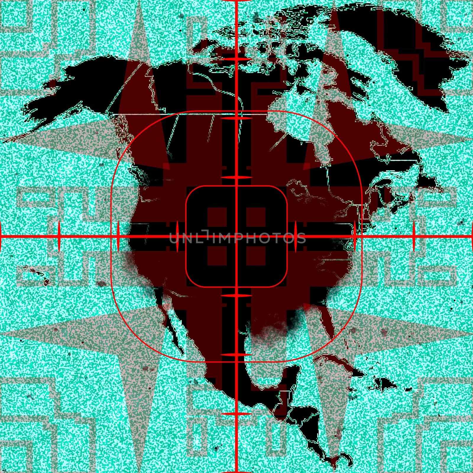 Map of North America as a target
