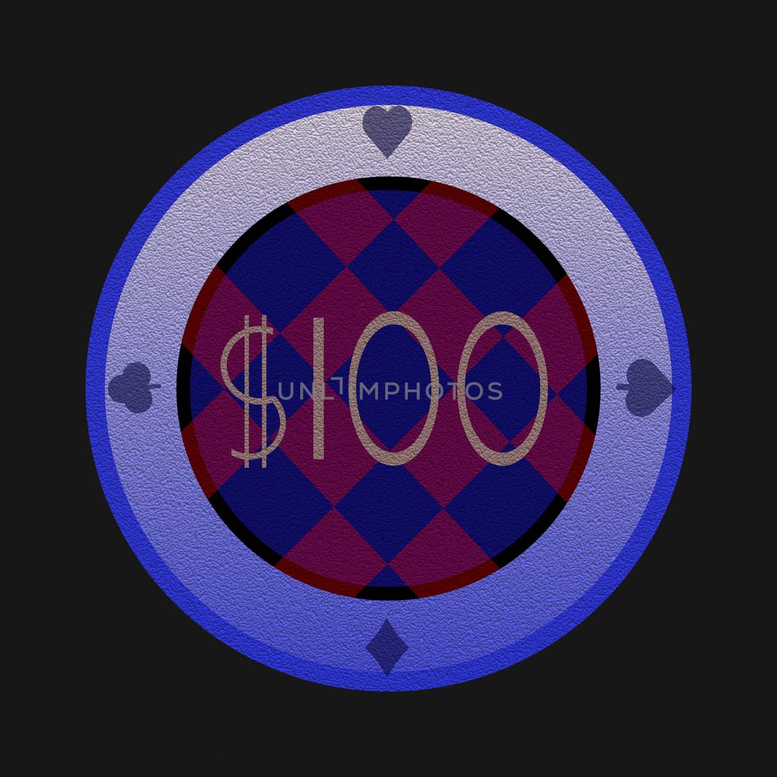 Computer generated illustration of gambling currency