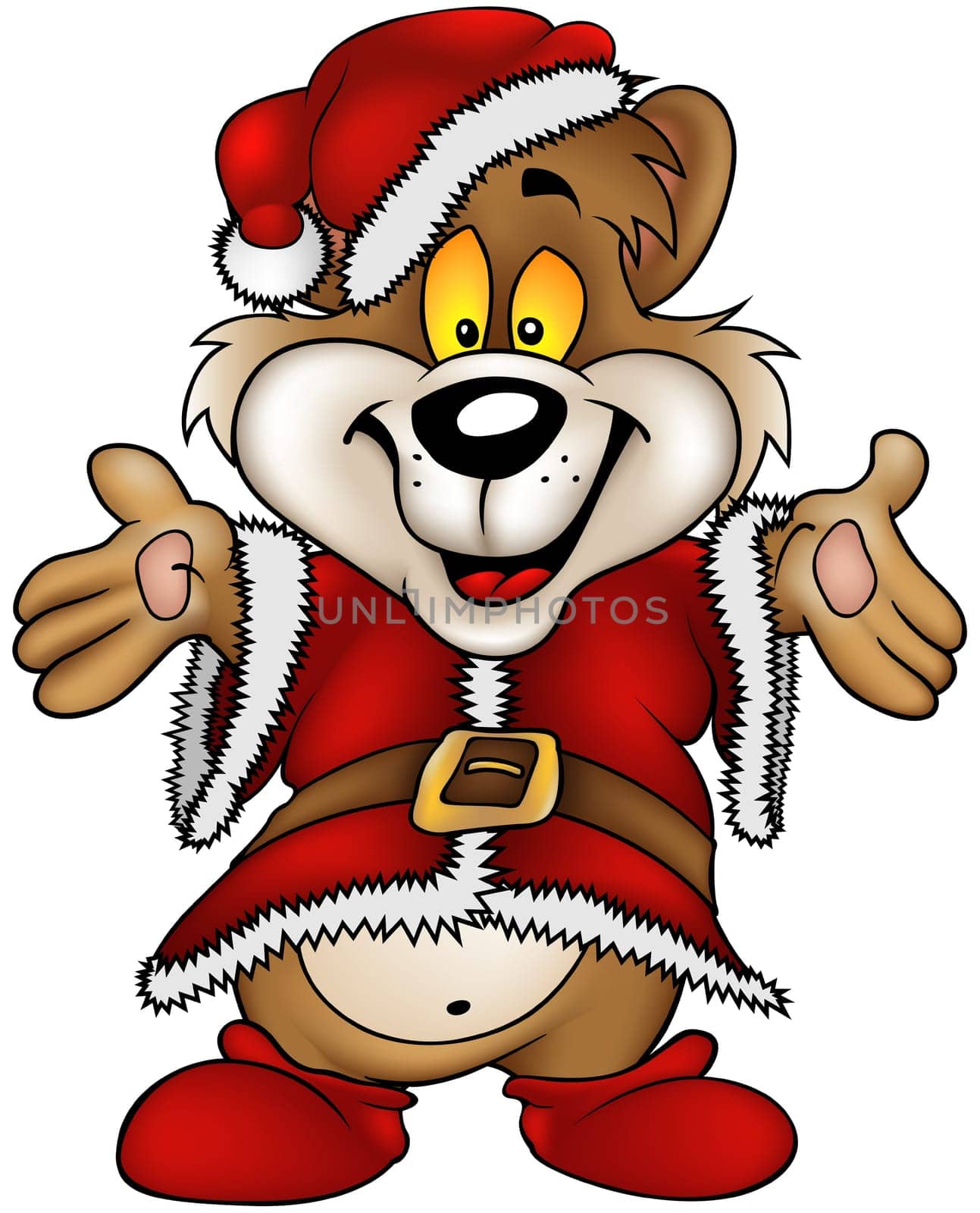 Christmas Happy Brown Bear - Highly detailed and coloured vector cartoon illustration.